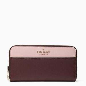 NWT kate spade Staci colorblock large continental wallet,‎ Rose Smoke multicolor